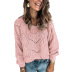women autumn new style solid color hollow loose long-sleeved women s sweater  NSSI3493
