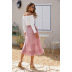  Strap Irregular Floral Chiffon Skirt NSAL3518
