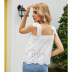 summer casual women s cotton lace-up collar loose-fitting sling NSAL3520