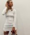  autumn color long-sleeved drawstring knitted dress  NSAM3561