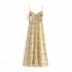  Romantic Flower Printed Split Sling Skirt Dress  NSAM3571