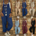 ladies fashion casual loose suspenders jumpsuit plus size overalls NSYF3650