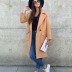 autumn and winter new long-sleeved pocket decoration solid color mid-length woolen coat NSYD3698