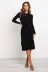  round neck long-sleeved lace-up solid color dress knitted mid-length skirt NSYD3720