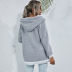hot sale autumn and winter new style striped stitching long-sleeved hooded pocket plush jacket  NSYD3745