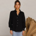 autumn and winter new style single-breasted lapel long-sleeved solid color loose shirt  NSYD3783