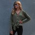 autumn and winter women s fashion solid color casual women s front tie knitted cardigan long sleeves NSAL3798