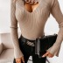   deep V chain decoration sexy long-sleeved solid color bottoming shirt   NSYD3802