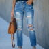 pantalones rotos jeans de mujer de cintura media NSYD3808