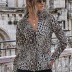 women s clothing hot sale autumn and winter new deep V long sleeve leopard print loose shirt  NSYD3816