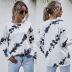 autumn and winter new round neck long-sleeved tie-dye T-shirt loose top  NSYD3818