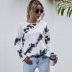 autumn and winter new round neck long-sleeved tie-dye T-shirt loose top  NSYD3818