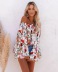 new printing one-shoulder flared sleeve high-waist all-match blouse NSYD3832
