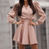 Solid Color Long Sleeve Shirt Dress NSYF3838