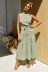 summer new women s polka dot round neck mid-waist sleeveless ruffled flounce dress NSYD3859