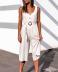 summer new U-neck single-breasted all-match cropped jumpsuit  NSYD3866