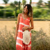 spring and summer new women s skirt print tie-dye loose strap dress NSYD3875