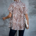 venta caliente verano estilo caliente de manga corta con estampado de cebra de un solo pecho camisa suelta NSYD3905