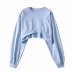 wholesale hem arc round neck sweater women loose long-sleeved short crop top  NSAM3908
