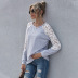 hot new women s stitching round neck casual sweater women autumn and winter lace long-sleeved top NSDF3932