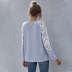 hot new women s stitching round neck casual sweater women autumn and winter lace long-sleeved top NSDF3932