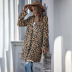 women s new leopard print cardigan mid-length slim casual jacket NSDF3934