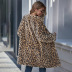 women s new leopard print cardigan mid-length slim casual jacket NSDF3934