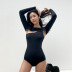  conservative solid color one-shoulder one-piece swimsuit NSHL3937