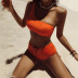 nueva moda sexy color sólido de un solo hombro bikini de cintura alta traje de baño dividido NSHL3966
