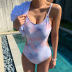  back cover belly slimming gradient color one-piece ladies swimsuit  NSHL3968