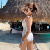 fashion show white sexy hollow one-piece swimsuit   NSHL3971