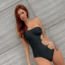  fashion slim black one-shoulder strap sexy one-piece swimsuit  NSHL3974
