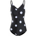 fashion slim black wave dot lattice sexy one-piece swimsuit  NSHL3975