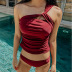 traje de baño deportivo de dos piezas con aros divididos en bikini sexy de nueva moda NSHL3976