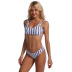 new sporty split swimsuit women retro polka dot bikini striped swimwear NSHL3990