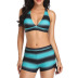 nuevo traje de baño rayas estampado multicolor degradado dividido bikini traje de baño boxer NSHL3992