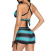 new swimsuit stripes printing multicolor gradient split bikini boxer swimsuit suit NSHL3992