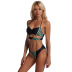 new printed bikini sexy bikini ladies swimwear striped split swimsuit  NSHL3993