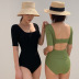   triangle one-piece short-sleeved sexy backless swimsuit  NSHL3996