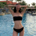 nueva moda de terciopelo negro top de tubo sexy bikini dividido traje de baño NSHL4012