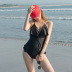   fashion slim black pure white sexy backless one-piece swimsuit  NSHL4026