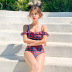   fashion slim retro plaid sexy one-piece swimsuit   NSHL4030