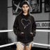Hooded Sweater Creative Love Print Sweater NSSN4042