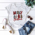 short-sleeved t-shirt women s top Merry Christmas Christmas gift tree NSSN4163