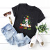 short-sleeved t-shirt women s top Merry Christmas Christmas snowman print NSSN4164