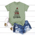 short-sleeved t-shirt women s top Merry Christmas gift tree NSSN4167