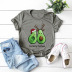 short-sleeved t-shirt women s top Merry Christmas avocado NSSN4171