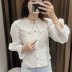 wholesale fall ruffle collar blouse tops NSAM4202