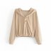 wholesale fashion all-match slimming hooded long-sleeved elastic waist loose sweater  NSAM4209