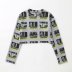 wholesale round neck sweater women graffiti print short crop top  NSAM4222